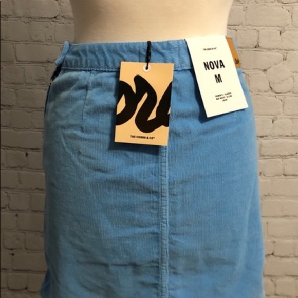 The Cords & Co. Anthropologie Blue  Corduroy Skirt - Picture 4 of 8